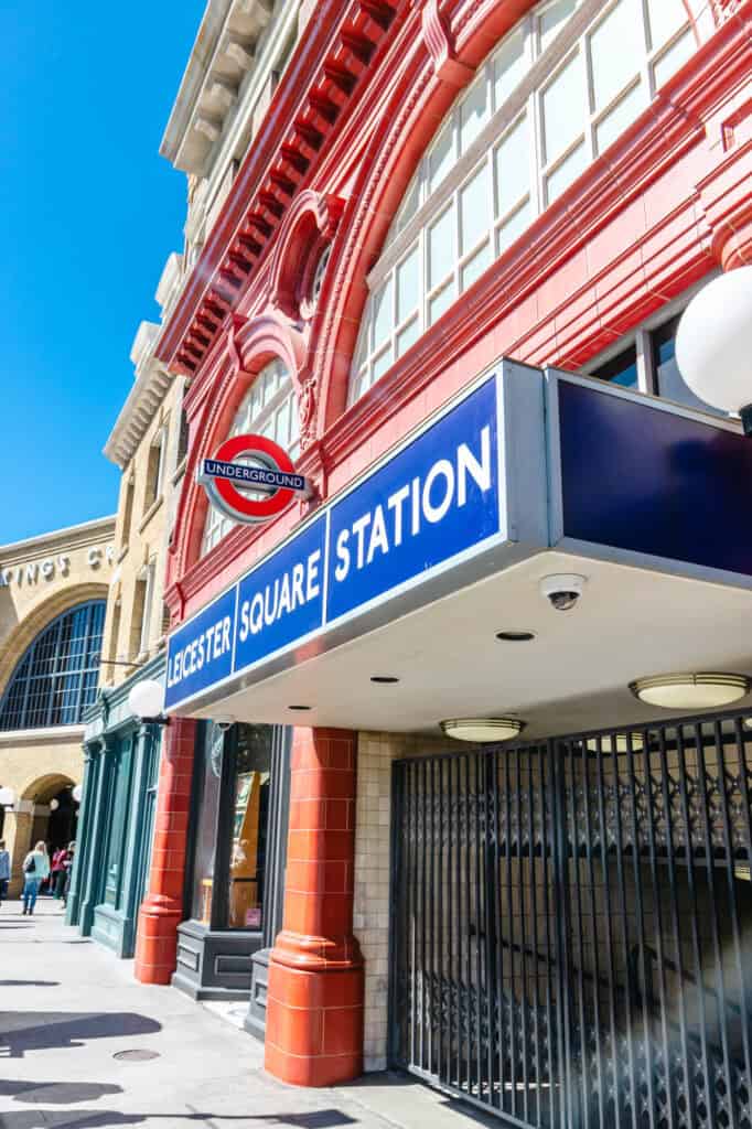 Leicester Square Station fake entrance at Harry Potter World at Universal Orando