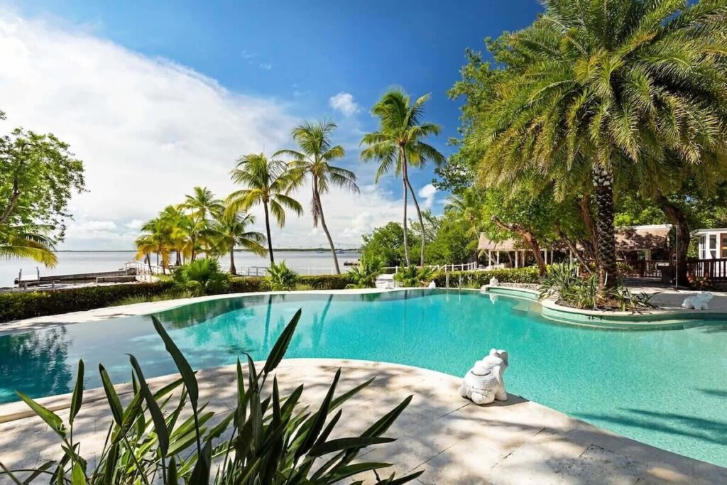 pool with palm trees at Largo Resort in Key Largo, Florida Keys